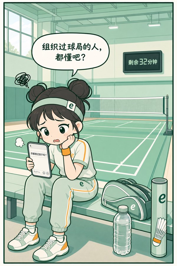 组织者坐在场边