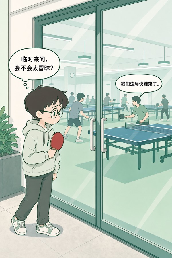 陌生球馆门口